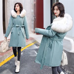羽绒棉服女中长款2020年冬新款韩版宽松连帽过膝时尚棉袄棉衣外套图片