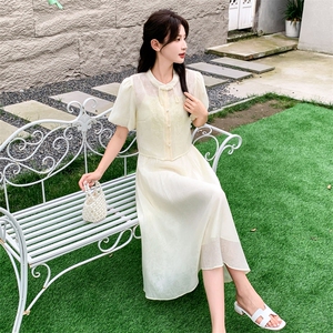 新中式刺绣连衣裙女2024秋季新款高级感超好看小个子长裙图片