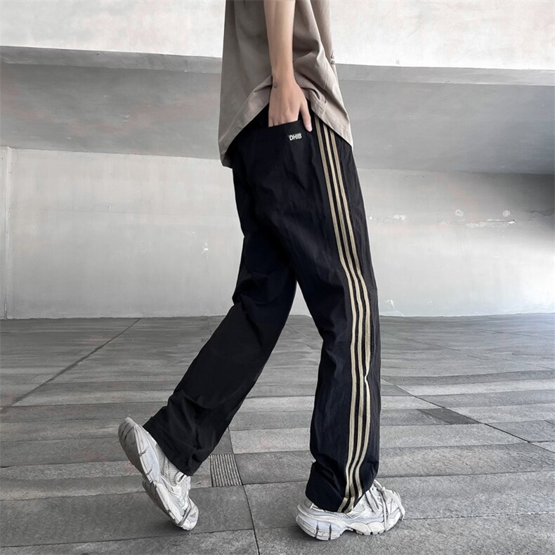 三条杠裤子夏季薄款侧边条纹速干运动裤户外工装裤男款K142,男装工装外套,星座1116A-1（原606A）