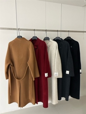 【依嘟】红色2025冬新款韩系高级感洋气小个子羊毛外套(配腰，女装双面呢大衣，依嘟服饰