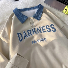秋冬刺绣卫衣外套港风复古美式日系宽松1016-1Y48P48K70加绒P55，男装卫衣，星座1016-1（原电商B408-1）