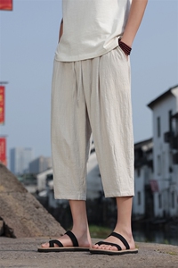 风夏季休闲裤宽松透气男裤哈伦裤灯笼沙滩七分裤DK2507-P50图片