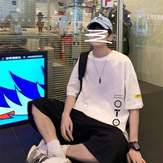 DX17114-P20纯棉短袖t恤男大码半袖打底衫宽松体恤衫港风，男装T恤，电商A040