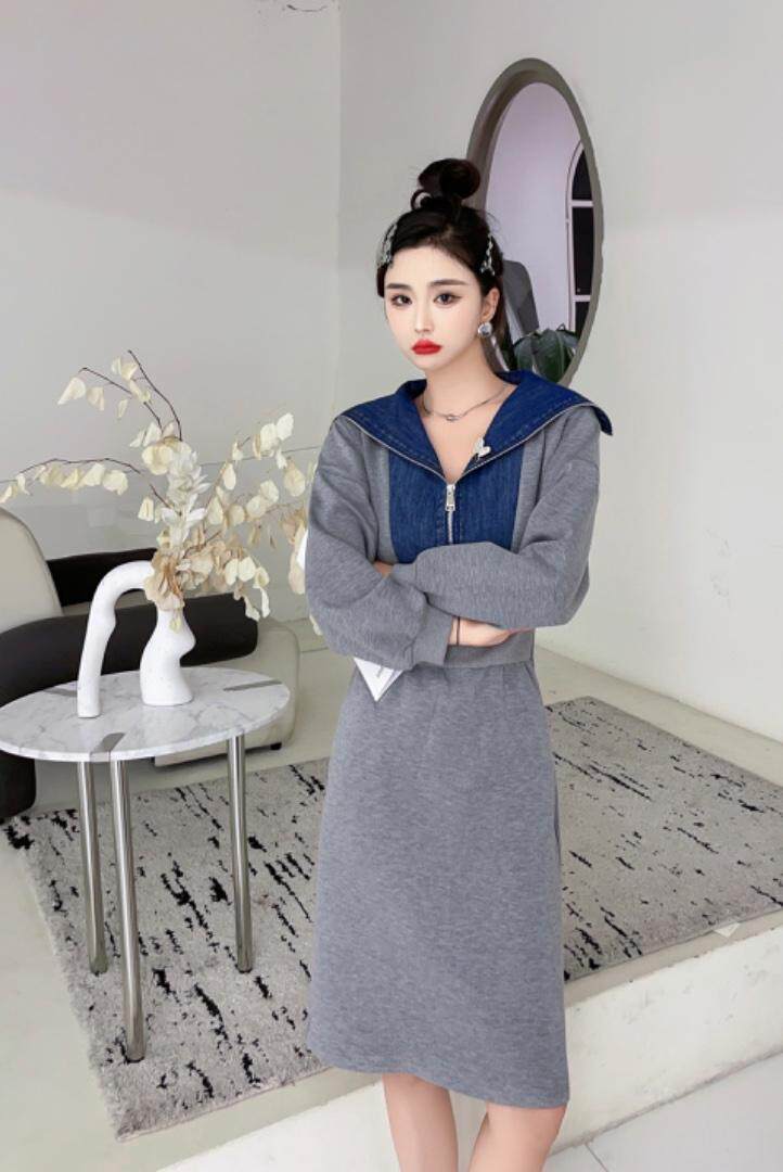 2023春装学院风连衣裙，女装连衣裙，贻思茗