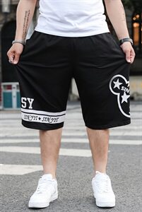 男士潮流宽松运动百搭短裤男生休闲潮牌五分运动裤加大码591款图片