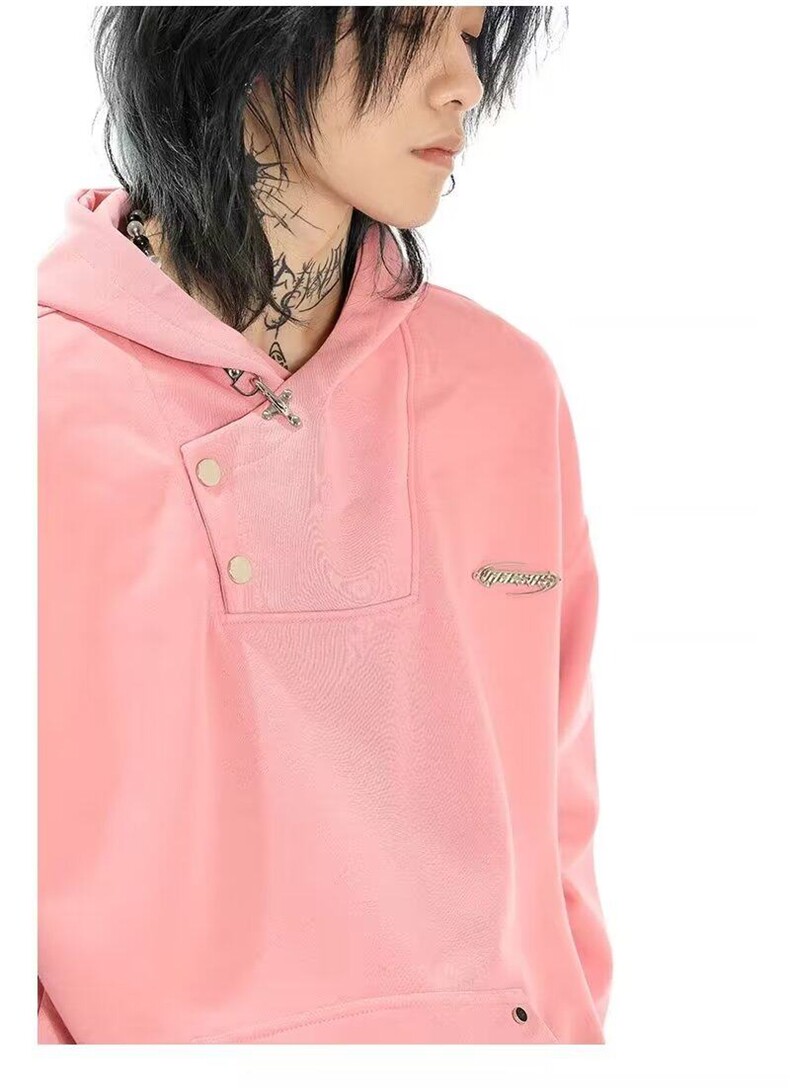 美式潮牌机能风金属感连帽卫衣男女小众设计感宽松上衣7003-p60,男装卫衣,星座911-3