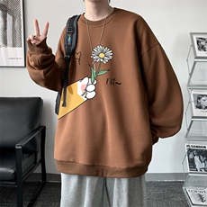 圆领卫衣男大码加厚加绒长袖t恤男S6265-P28加绒款-P33，男装卫衣，电商A040