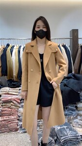 2021秋冬新款时尚高端大气海军领腰带长款百分百羊毛双面呢,其它,L·H·X