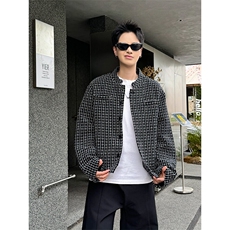 高级感夹克男女春秋季立领潮牌宽松痞帅小香风外套JK204-P60，男装夹克，星座308B-1