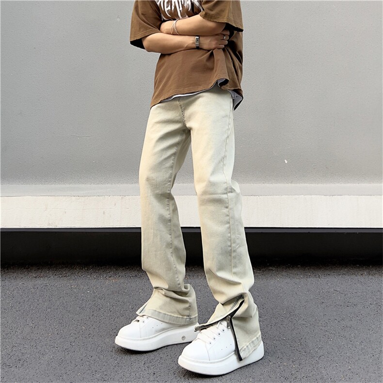 2023新款男装纯色牛仔裤子休闲裤港风宽松N040-P45,男装牛仔裤,星座308B-1
