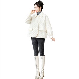 轻薄羽绒服女短款秋冬2021年新款休闲宽松菱格白鸭绒外套图片
