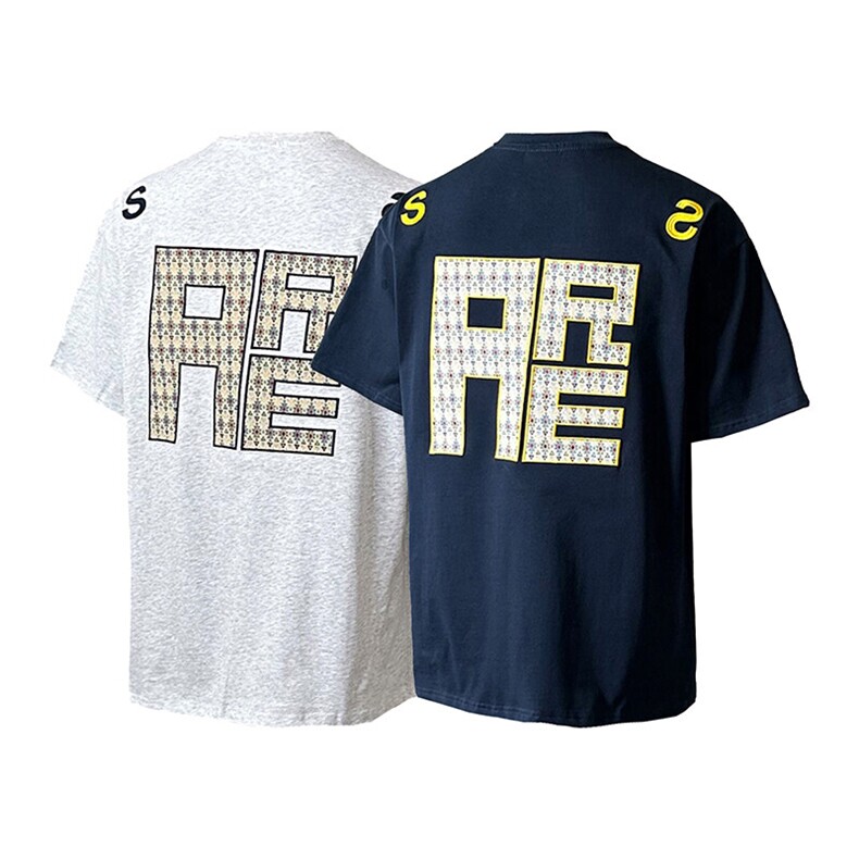 万针全刺绣工艺抖音得物高品质260克重磅纯棉双纱美式高街短袖T恤,男装T恤,电商A486