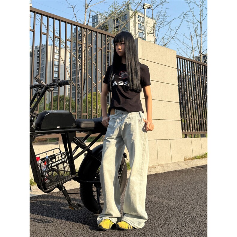 【有货】A700CC-特P43不对称做旧反穿牛仔裤男女设计感裤子,男装牛仔裤,星座1007（原301D）