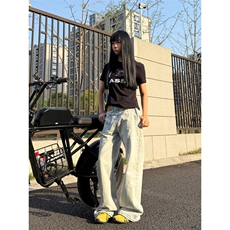 【有货】A700CC-特P43不对称做旧反穿牛仔裤男女设计感裤子，男装牛仔裤，星座1007（原301D）