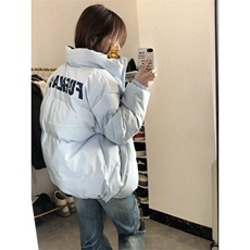 甜酷风字母印花蓝色棉服冬季小个子百搭立领宽松棉衣外套M7696，男装棉衣，星座1116A（原606A-3）