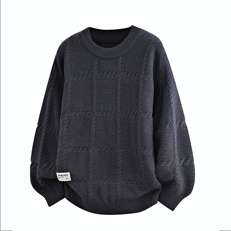 2024【新品】秋冬加绒圆领毛衣男士针织打底衫潮流-M5147-P45,男装T恤,星座1105