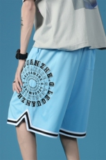 2023夏季新款日系蓝底大码侧边字母印花短裤M-5XHK21274-P30，男装休闲裤，电商A022