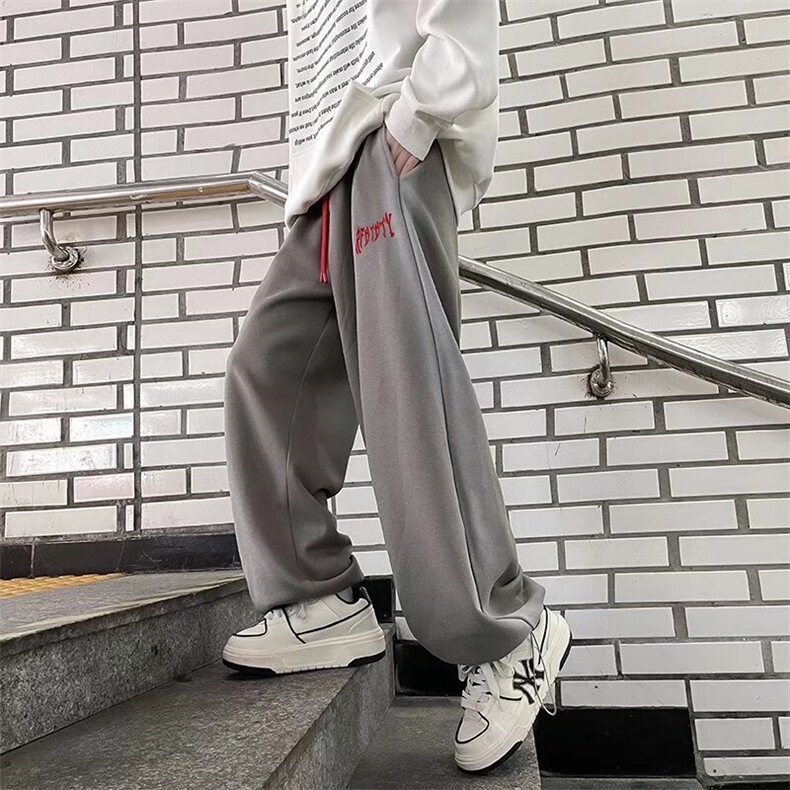 美式复古运动休闲长裤卫裤春季高街潮牌宽松直筒裤男款K7603-P50,男装休闲裤,星座512-3