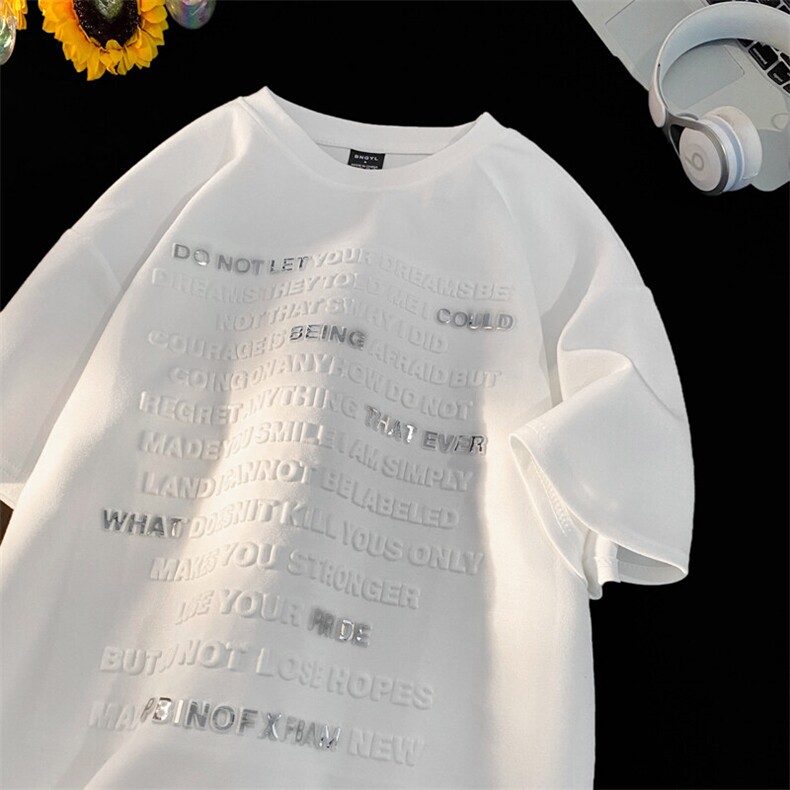 字母短袖T恤男夏季宽松打底衫重磅潮牌高街情侣半袖衣服LW544-p43,男装T恤,星座1008
