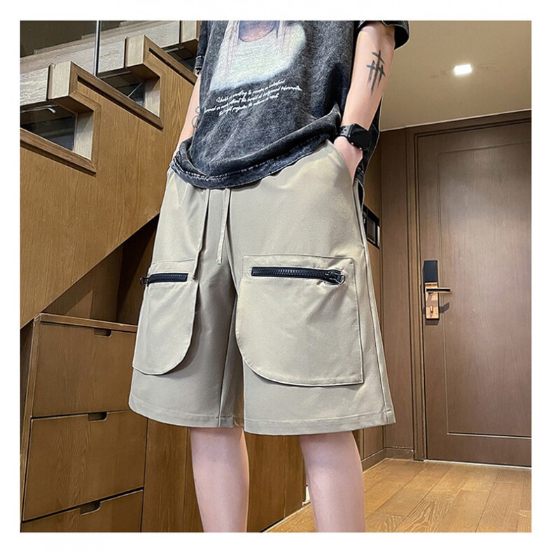 xdk2417特P35控68100聚酯2024新款工装拉链短裤纯色休闲短裤男,男装牛仔裤,电商B370