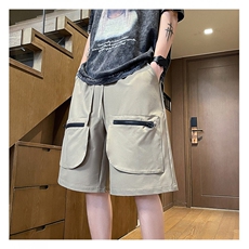 xdk2417特P35控68100聚酯2024新款工装拉链短裤纯色休闲短裤男，男装牛仔裤，电商B370