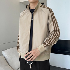 立领开衫夹克男2026新款拉链卫衣条纹运动休闲外套JK02567-P75，男装夹克，星座308B-2
