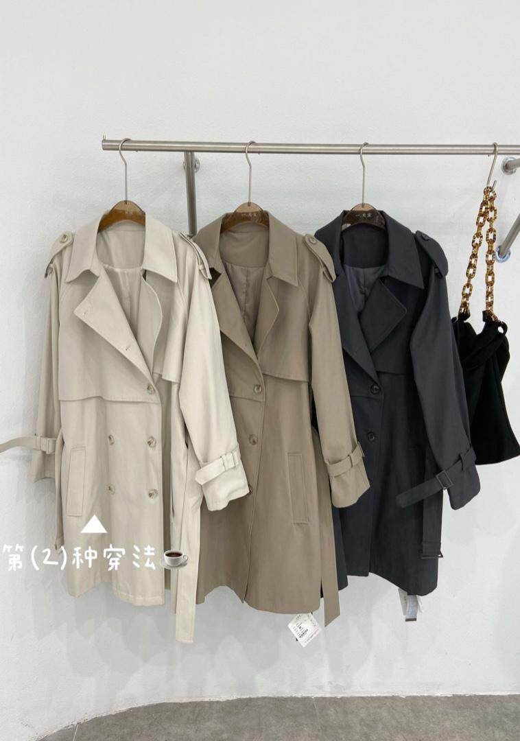 【现货】风衣外套简约韩版外套，女装风衣，一·贝宣