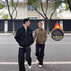 网图有货复古加棉哈灵顿街头做旧工装夹克男J95-常规P75夹棉P90，男装夹克，星座1505