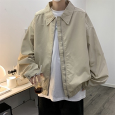 港风秋款男肌理感夹克工装拉链休闲纯色外套JK8229P65，男装夹克，星座1013-1