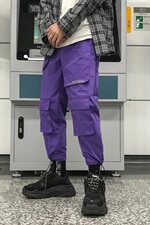 703-K168-P50港风多口袋工装休闲运动裤ins反光字直筒束脚长裤，男装休闲裤，星座703
