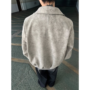 PY2503/特P75秋装新款宽松皮衣皮夹克男休闲百搭潮流痞帅上衣外套图片