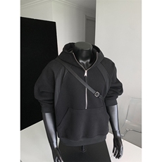 W8595特P55控108假模420克高品质拼接罗口带帽个性卫衣男，男装卫衣，电商B205