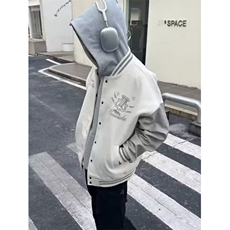 高街撞色字母刺绣棒球服男女秋冬加棉加厚保暖外套JPN05，男装棉衣，星座1116A（原606A-3）