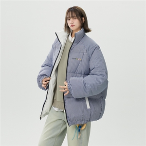 XZ-230-1MY700中性风简约轻奢格子刺绣双面穿休闲面包服P118控158图片