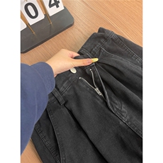 B221美式ins高街暗黑拼接铆钉宽松直筒牛仔裤LK26642-特P45控78，男装牛仔裤，电商B221