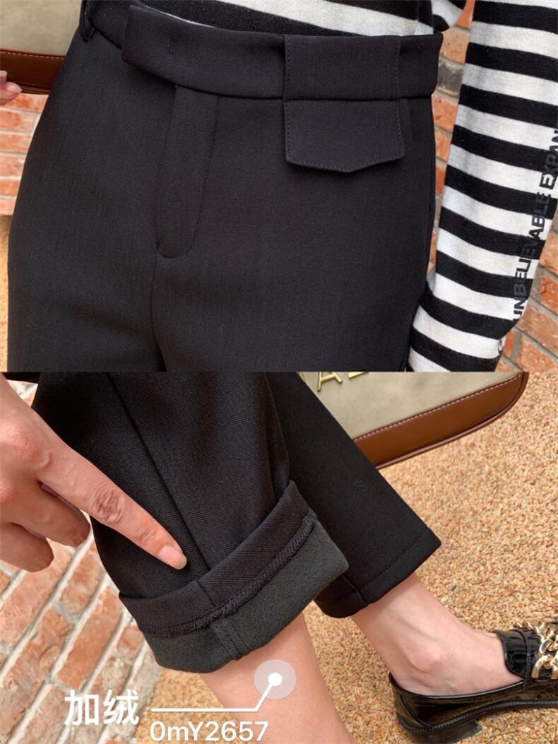 加绒西装裤，女装休闲裤，欧美吔