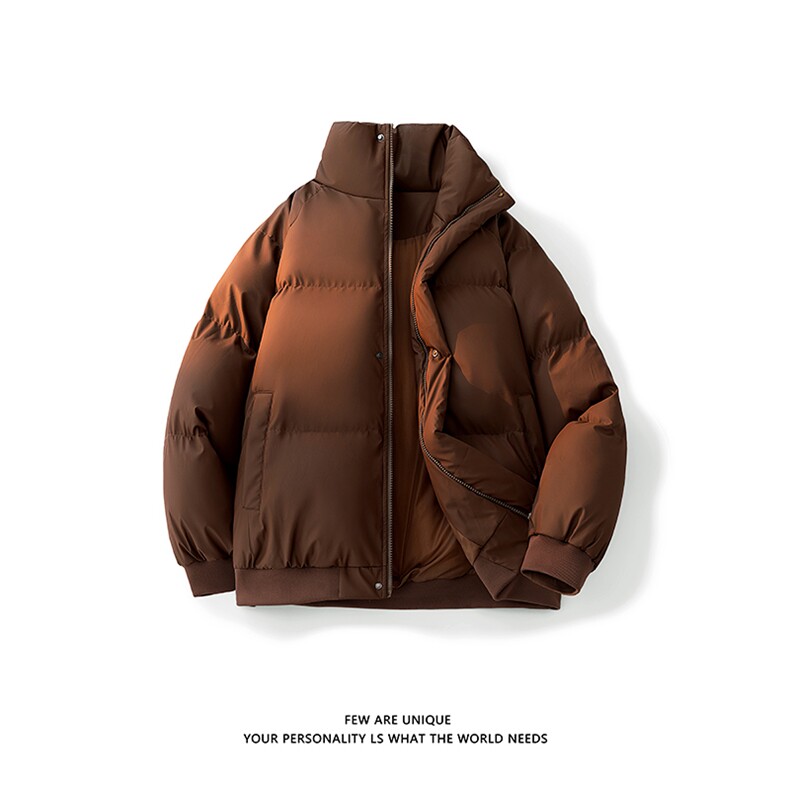 白底冬季纯色立领PU皮棉衣外套男休闲加棉加厚棉服-A2355TP78,男装棉衣,电商B241