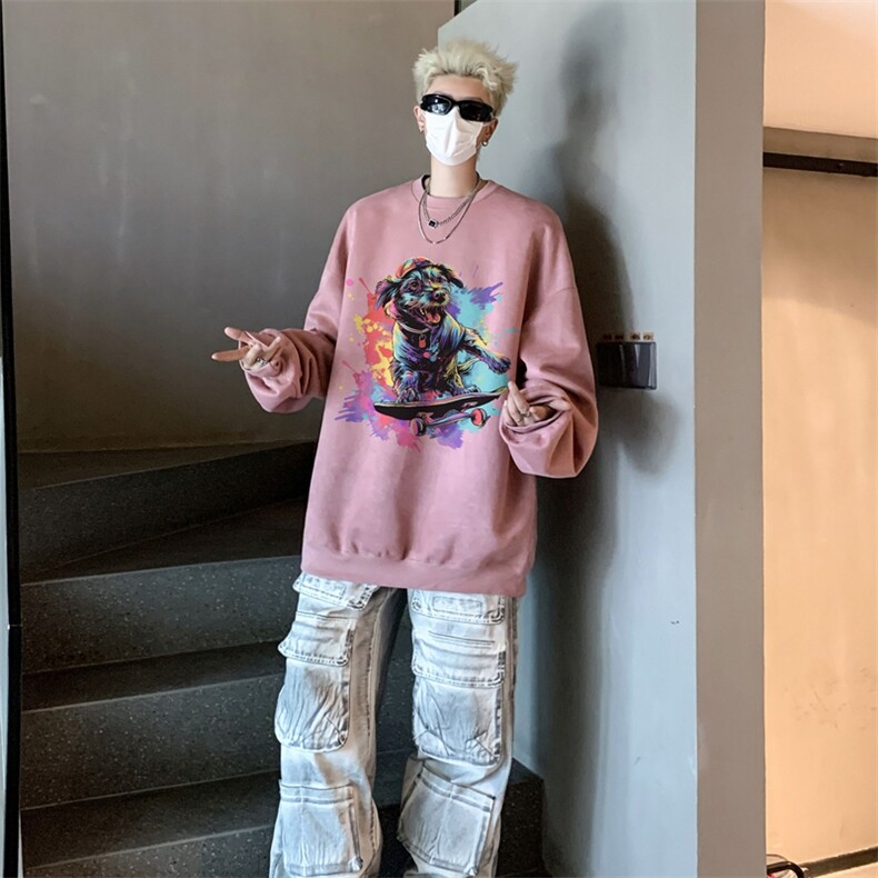 秋装复古美式水洗做旧重磅麂皮绒卫衣301B-JB1506-p45,男装卫衣,星座301B