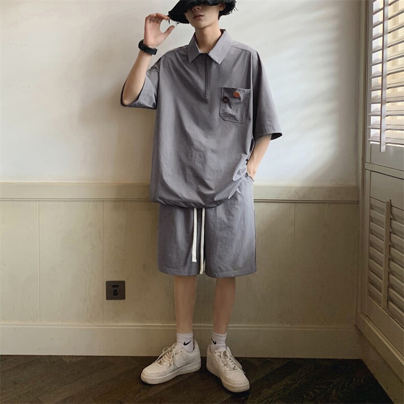 酒店套装夏季免烫抗皱百搭舒适宽松透气休闲TZ22-特批70,男装休闲套装,星座718