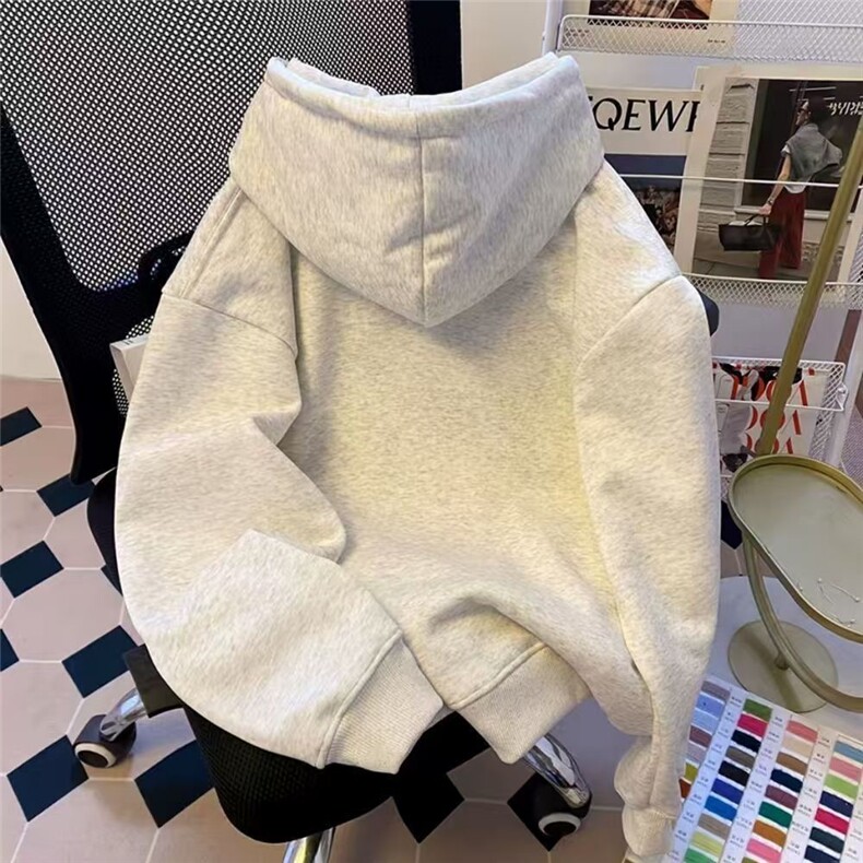 1506-1/WW11521/P42重磅连帽卫衣oversize纯色高级双扣含棉舒适图片