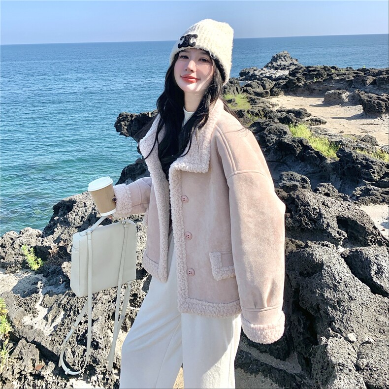2025冬装新款复古气质皮毛一体外套7306-P195-K288,女装短外套,浙宝152