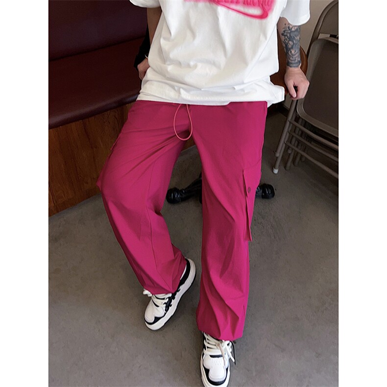 B221美式ins街头hiphop宽松休闲薄款冰丝工装裤LK23124-P60控78,男装休闲裤,电商B221