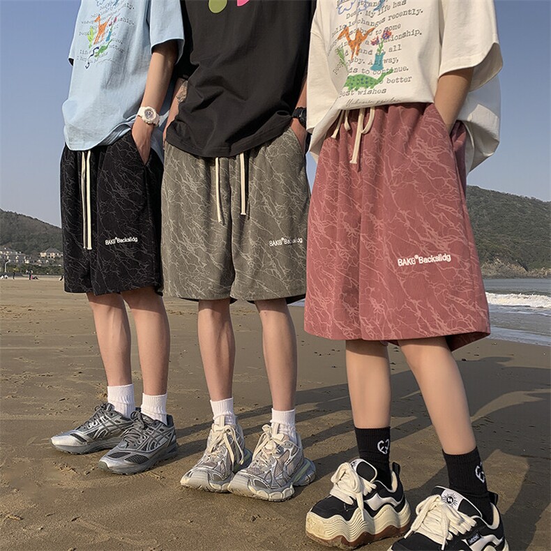 2025春夏新款字母绣花灯芯绒短裤宽松 M~4XL XZ604-DK502-P35控48图片