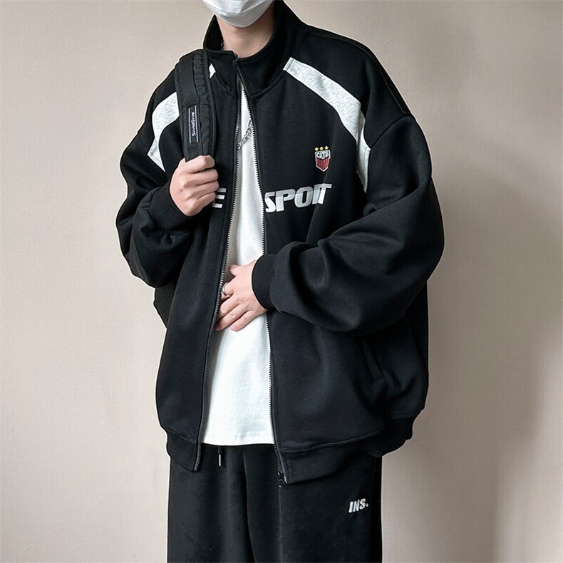 现货新款刺绣立领夹克外套男潮牌时尚休闲上衣A351-AW2518-P110图片