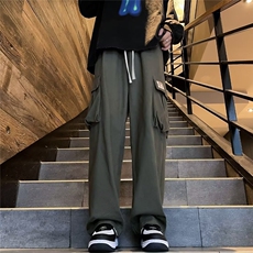 工装裤男韩版潮流大口袋个性帅2024冬季新款ins宽松长裤K4758-P36，男装休闲裤，星座412-2