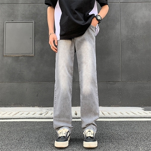 牛仔裤男vibe美式潮牌微喇高街百搭休闲长裤N01697-P43图片