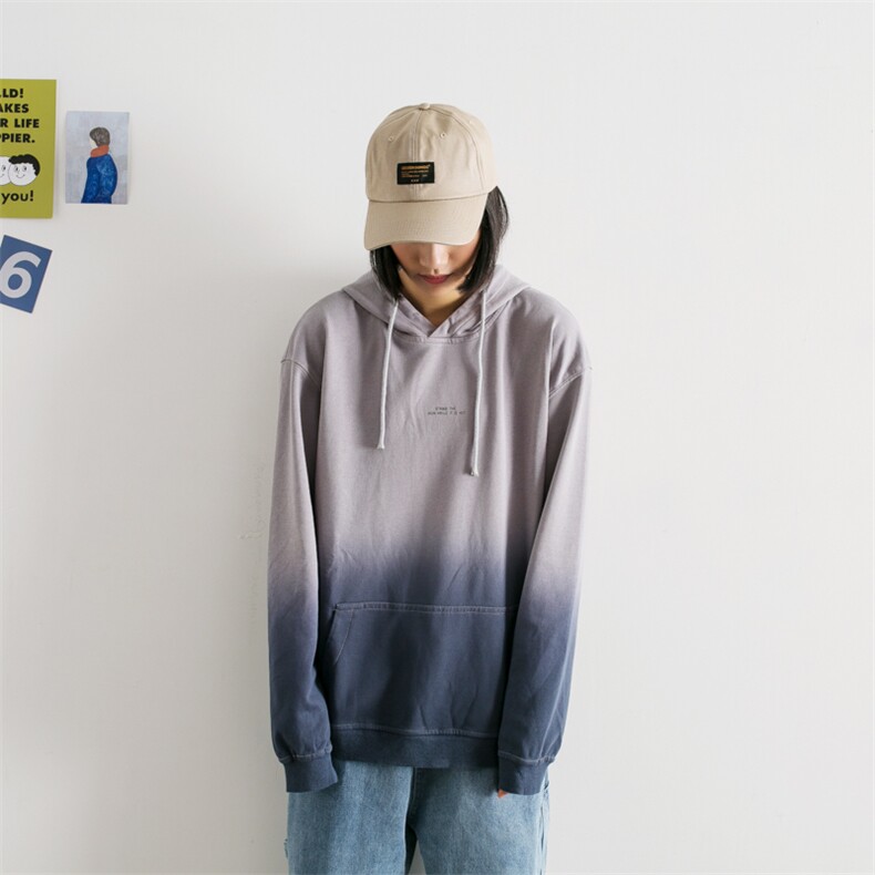 大码撞色渐变吊染连帽情侣休闲卫衣外套xz213-1wy120p85,男装卫衣,星座213-1
