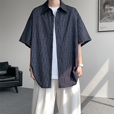 8XL-M花衬衫男款短袖夏季冰丝薄款花衬衣大码寸衫外套DC28013P38，男装衬衫，电商B312