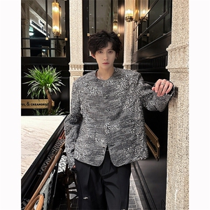 现货！25春季男士设计感夜店闪片小香风短款垫肩外套XXF21-P168图片