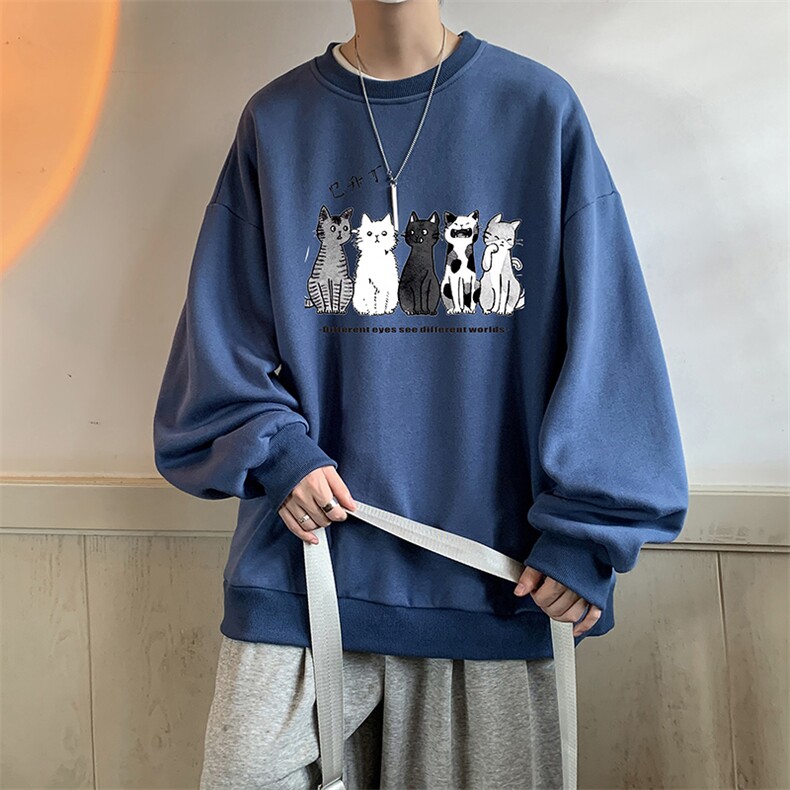 圆领卫衣男大码加厚加绒长袖t恤男S6100-P28加绒款-P33,男装卫衣,电商A040